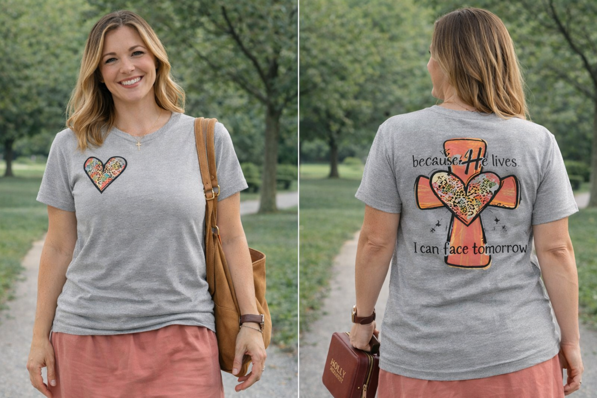 Because He Lives Tee – Front & Back Design